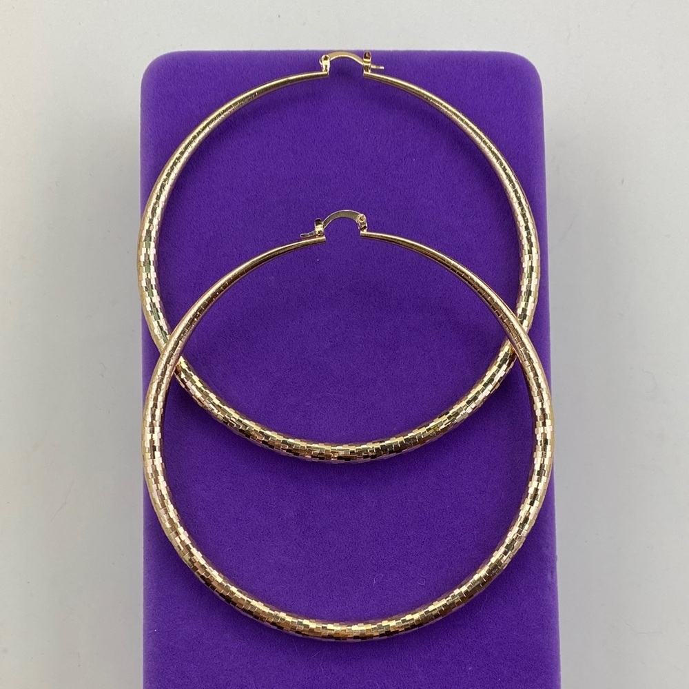 💛 Classic Gold Textured Hoops | Oversized Statement Earrings | Chic